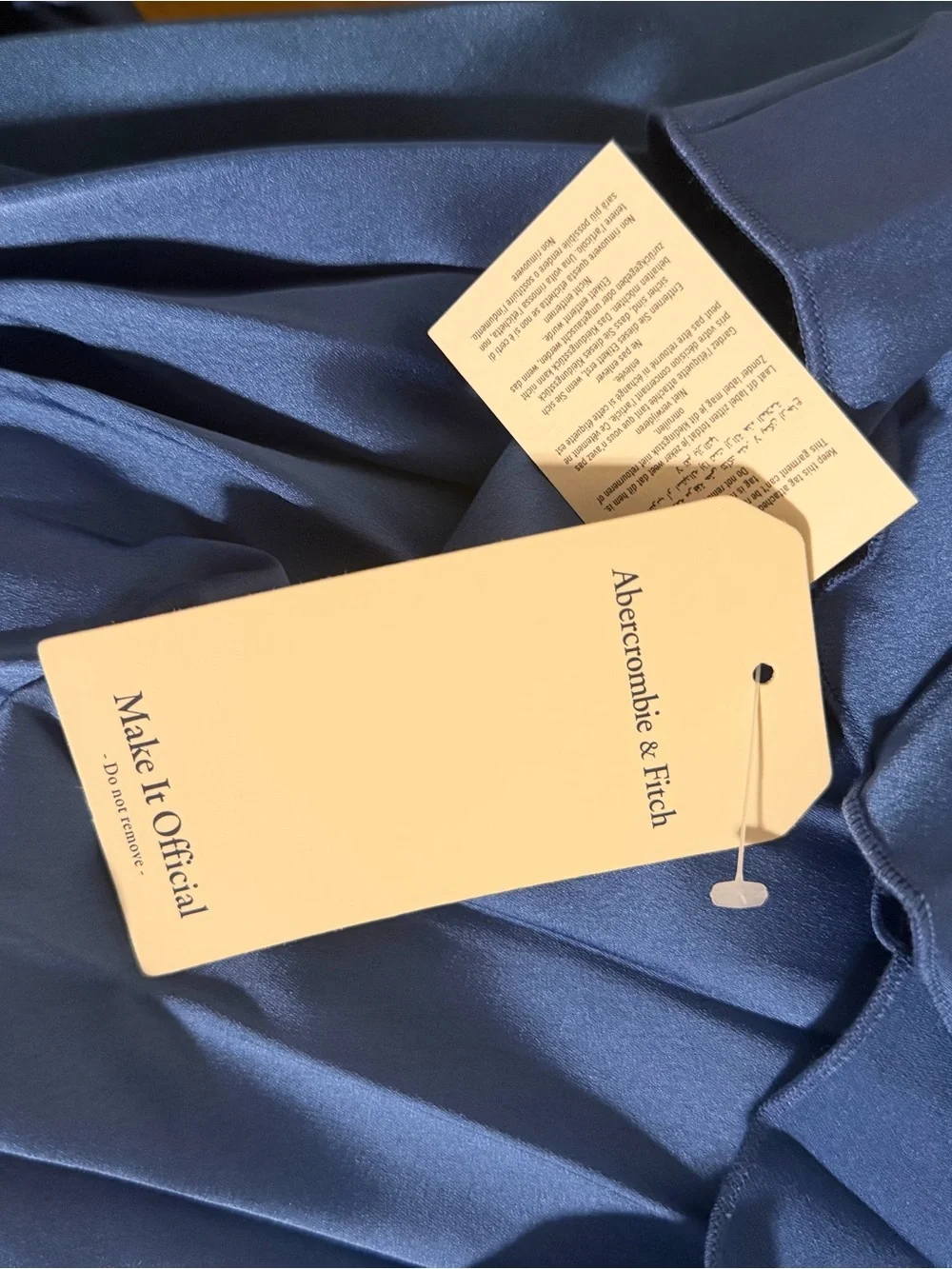 Urban Outfitters Satin Pleated Navy Blue Maxi Dress